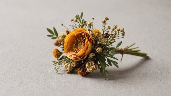 Boutonnière fleur séchée : élégance et durabilité garanties